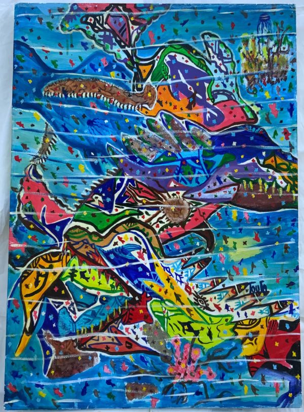 tableau "Le Requin" de l'artiste Toufa AlHarah